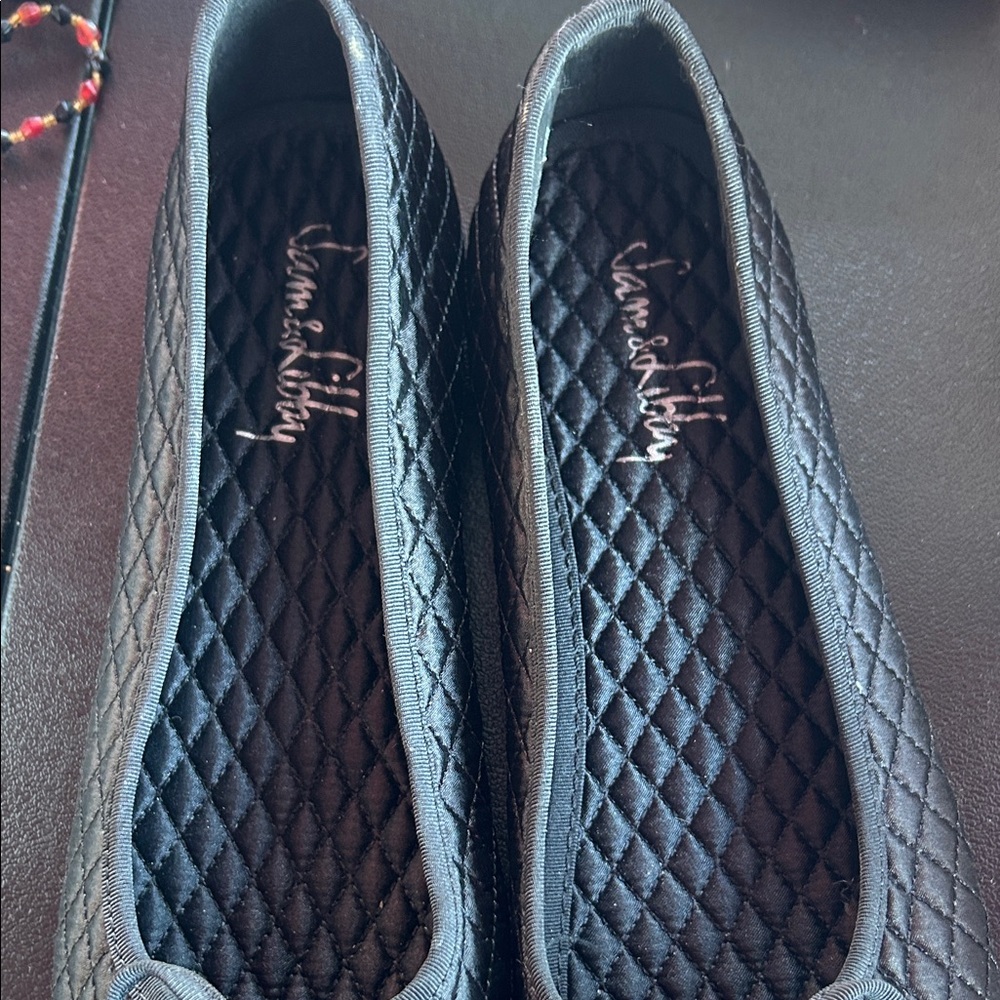 Sam & Libby Black Quilted Flats